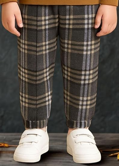 Boys Full Sleeves Cotton Blend T-Shirt and Matching Checks Pants Set