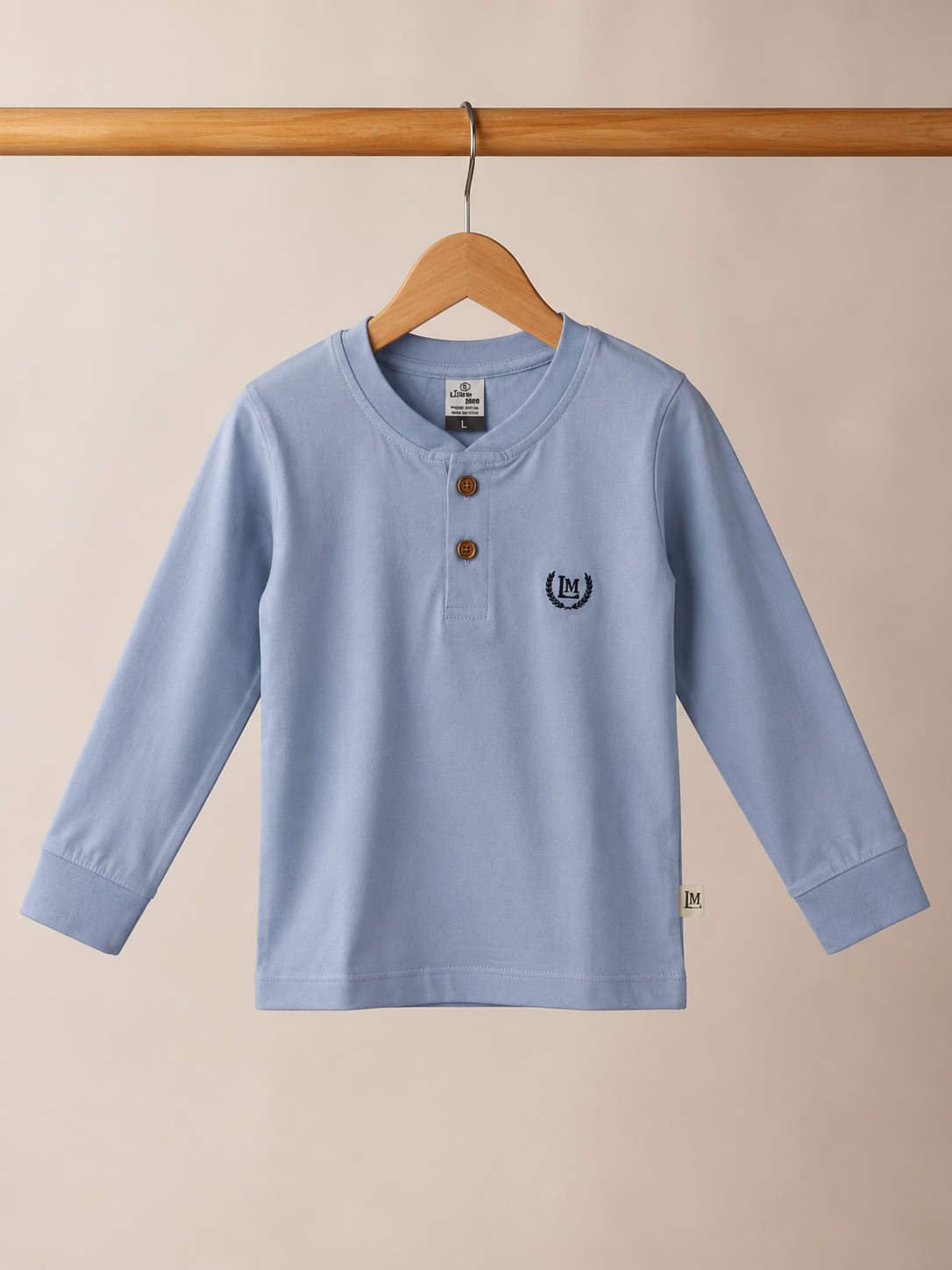 10301-Minimal Logo Full Sleeve Cotton T-Shirt