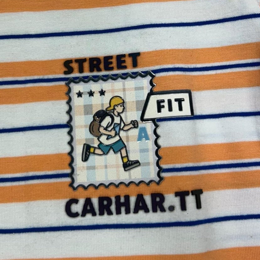 75017-Combo Premium Striped Tee & Denim Cargo Shorts Set