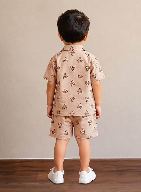 3BROS Baby Boys & Baby Girls Pure Cotton Clothing Set Casual Half Sleeves Shirt with Shorts Set For Boys & Girls