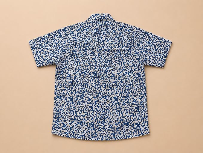 Boys 100% Cotton Printed Shirt | Half Sleeve Smart Casual Shirt for Kids | Soft Breathable Button Placket Top for Boys