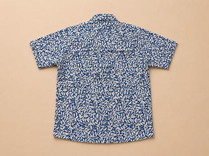 Boys 100% Cotton Printed Shirt | Half Sleeve Smart Casual Shirt for Kids | Soft Breathable Button Placket Top for Boys