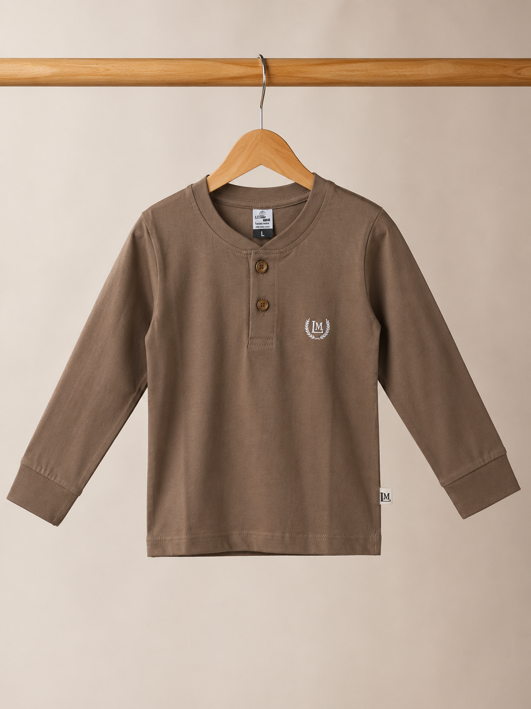 10301-Minimal Logo Full Sleeve Cotton T-Shirt