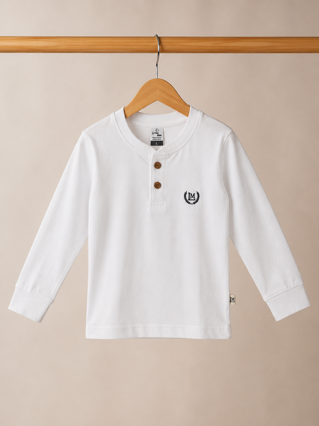 10301-Minimal Logo Full Sleeve Cotton T-Shirt