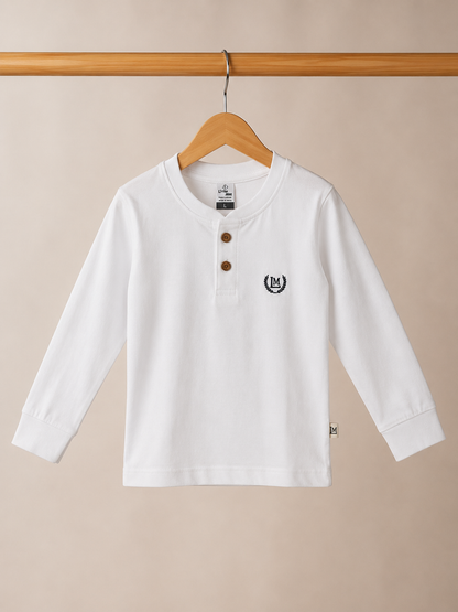 10301-Minimal Logo Full Sleeve Cotton T-Shirt