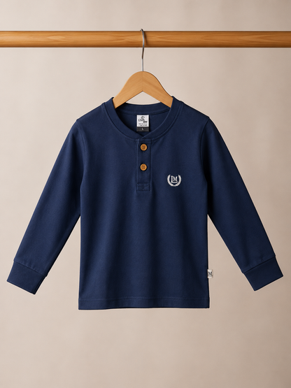 10301-Minimal Logo Full Sleeve Cotton T-Shirt