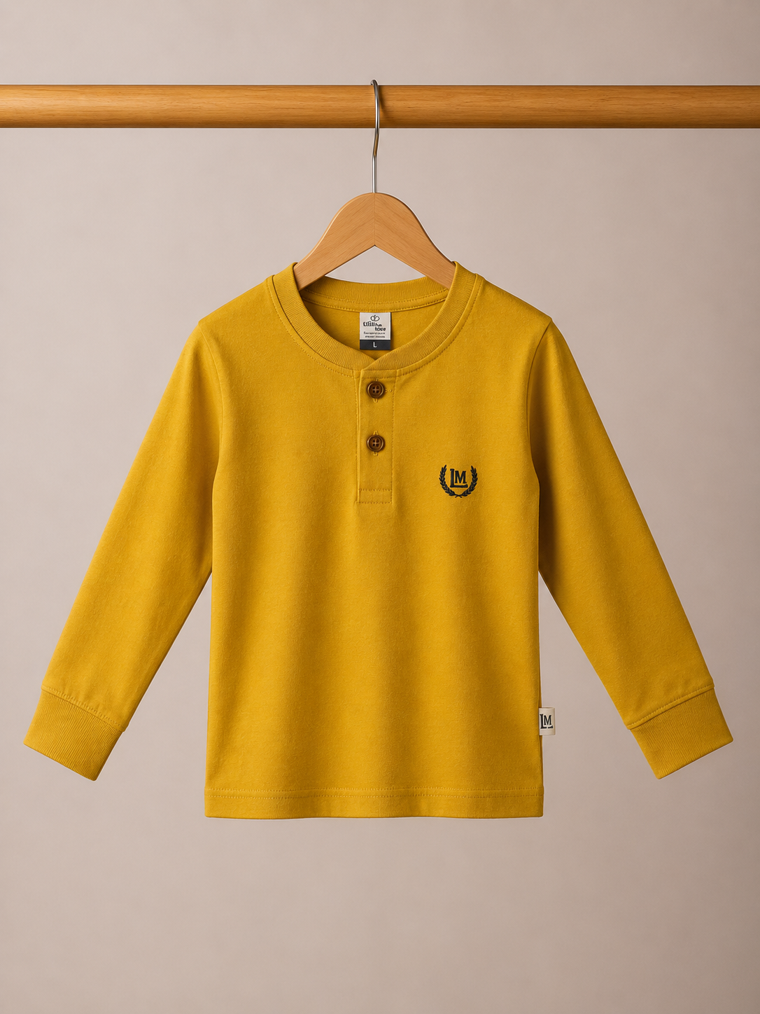 10301-Minimal Logo Full Sleeve Cotton T-Shirt