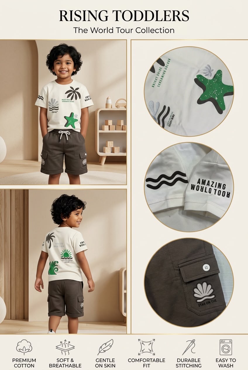 75150 - Rising Toddlers World Tour Printed Co-ord Set for Boys