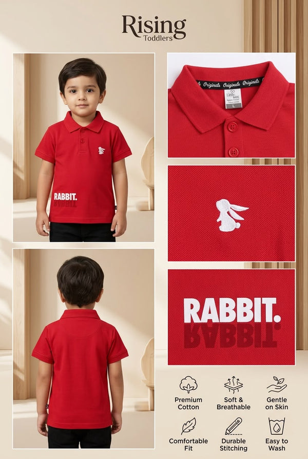 KT-1601 - Rabbit Premium Cotton Polo T-Shirt for Kids