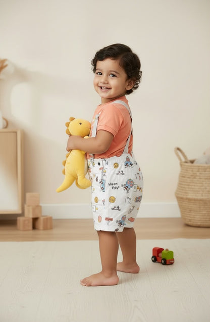 0191-Little Driver Cotton T-Shirt & Shorts Set