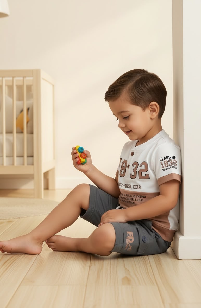 15438-Classic Cotton T-Shirt & Cargo Shorts Set