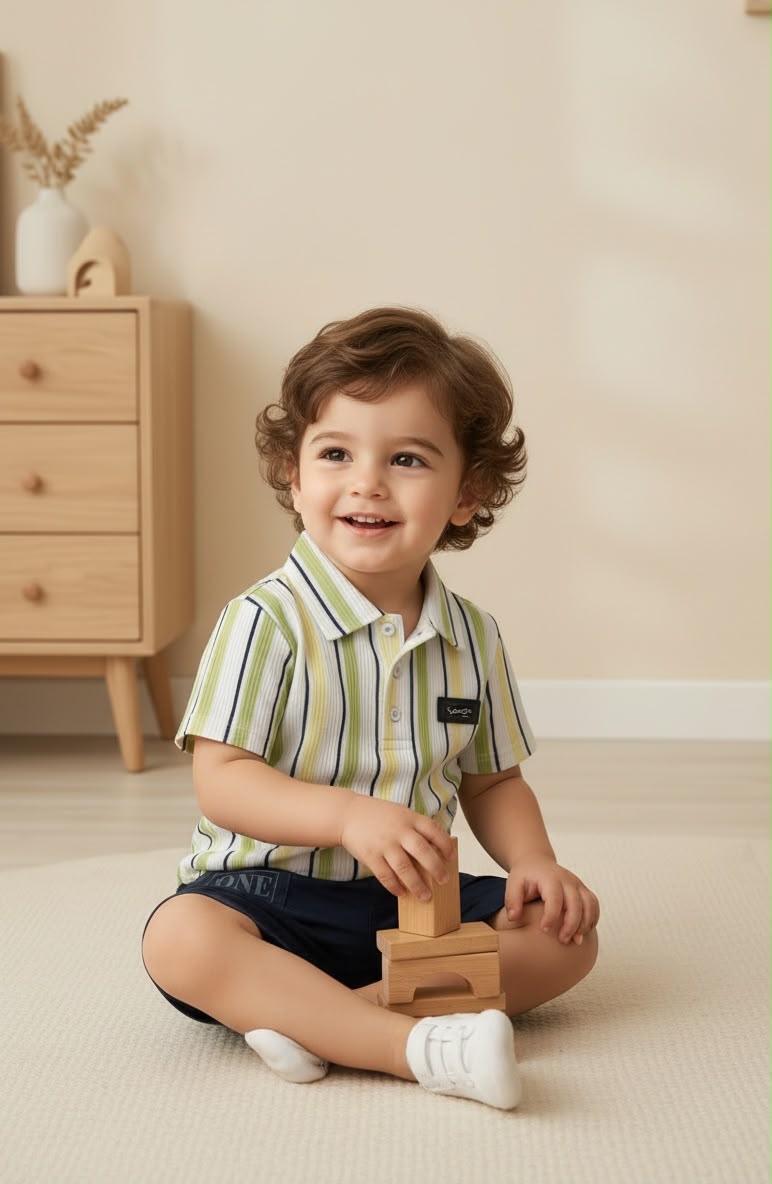 15550-Classic Cotton Polo T-Shirt & Shorts Combo