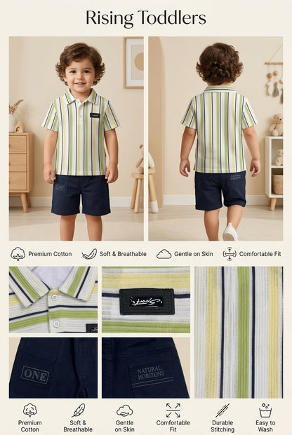 15550-Classic Cotton Polo T-Shirt & Shorts Combo