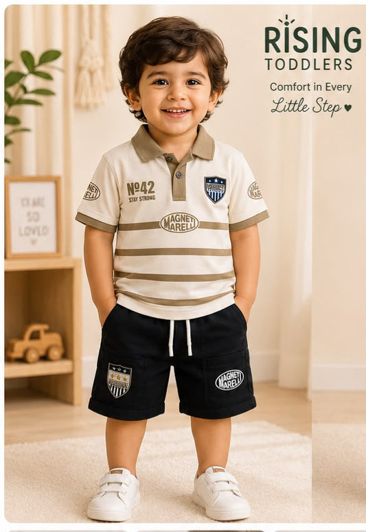 15604-Premium Polo Combo Neck Summer Outfit for Boys