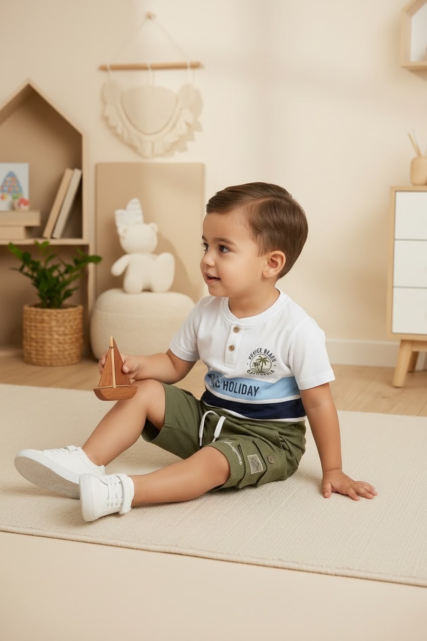 0197-Boys Casual Summer Cotton Co-ord Set
