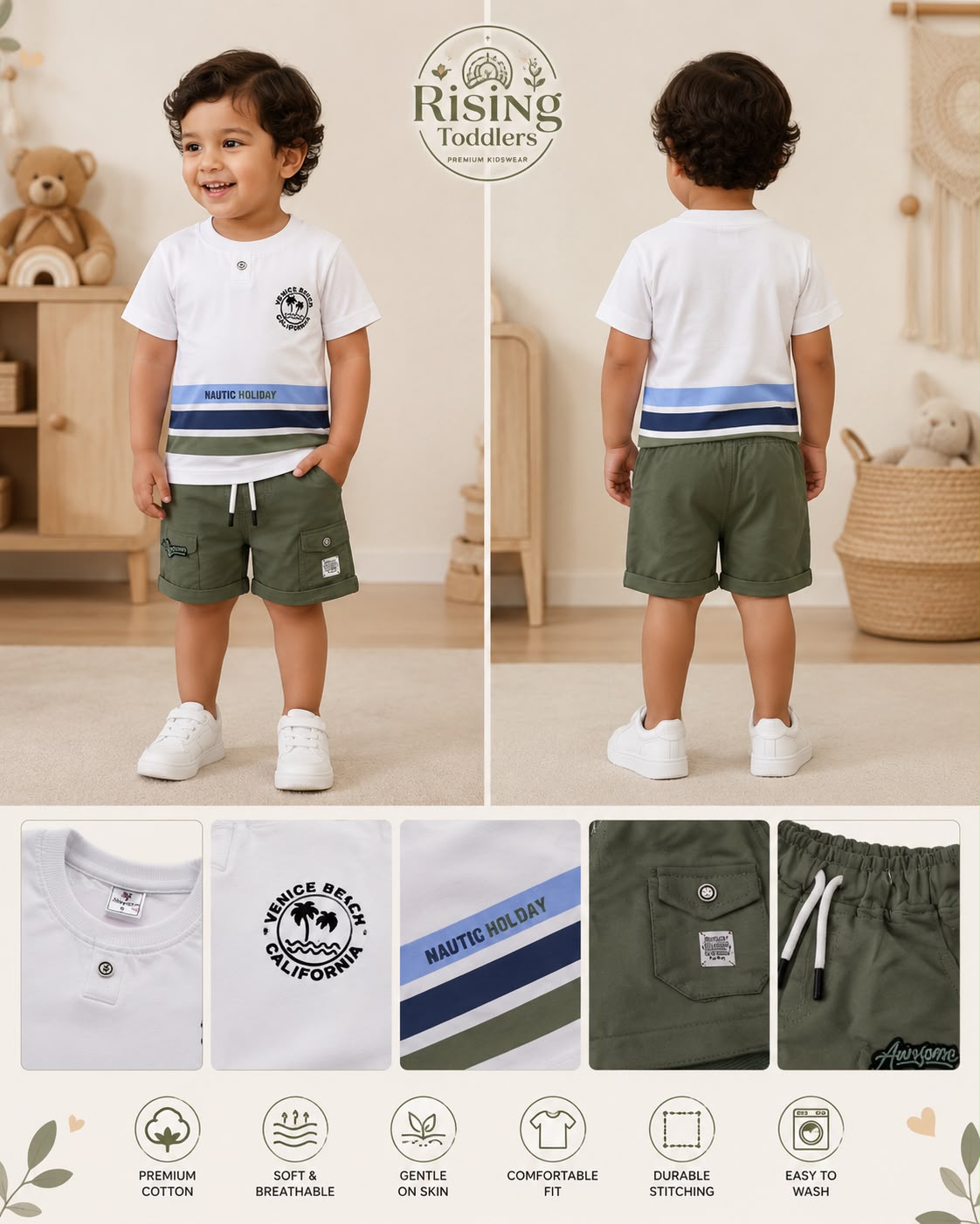 0197-Boys Casual Summer Cotton Co-ord Set