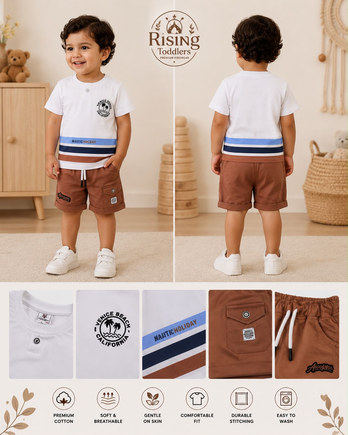 0197-Boys Casual Summer Cotton Co-ord Set